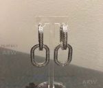 AAA Fake Celine Silver Diamond Double Circle Earrings